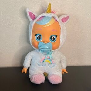 Cry Babies Dreamy Unicorn Doll Kids 12 Inch Sparkly Rainbow Interactive
